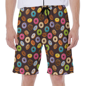 Colorful Donut Pattern Print Men's Beach Shorts