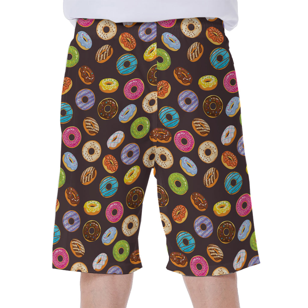 Colorful Donut Pattern Print Men's Beach Shorts