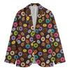 Colorful Donut Pattern Print Men's Blazer