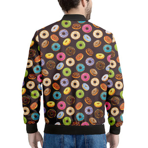 Colorful Donut Pattern Print Men's Bomber Jacket