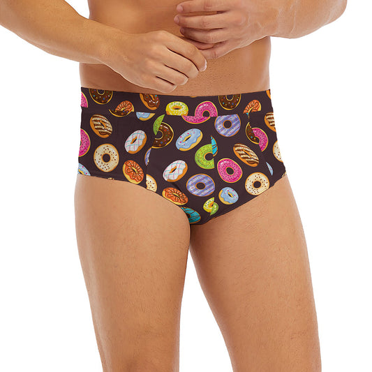 Colorful Donut Pattern Print Men's Briefs