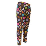 Colorful Donut Pattern Print Men's Compression Pants