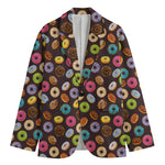 Colorful Donut Pattern Print Men's Cotton Blazer