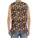 Colorful Donut Pattern Print Men's Fitness Tank Top