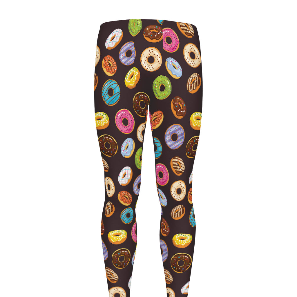 Colorful Donut Pattern Print Men's leggings