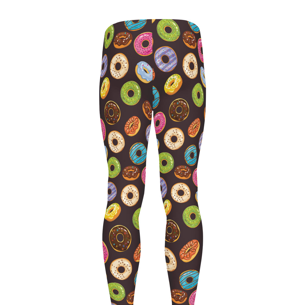 Colorful Donut Pattern Print Men's leggings