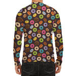 Colorful Donut Pattern Print Men's Long Sleeve Rash Guard