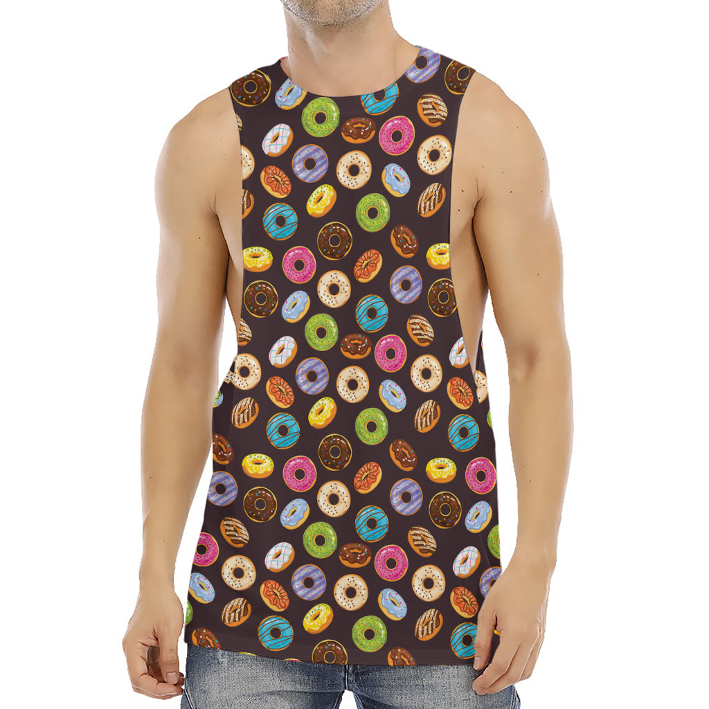 Colorful Donut Pattern Print Men's Muscle Tank Top