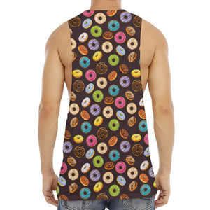 Colorful Donut Pattern Print Men's Muscle Tank Top