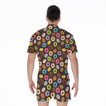 Colorful Donut Pattern Print Men's Rompers