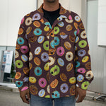 Colorful Donut Pattern Print Men's Shirt Jacket