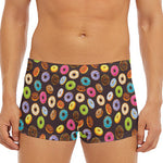 Colorful Donut Pattern Print Men's Short Boxer Briefs