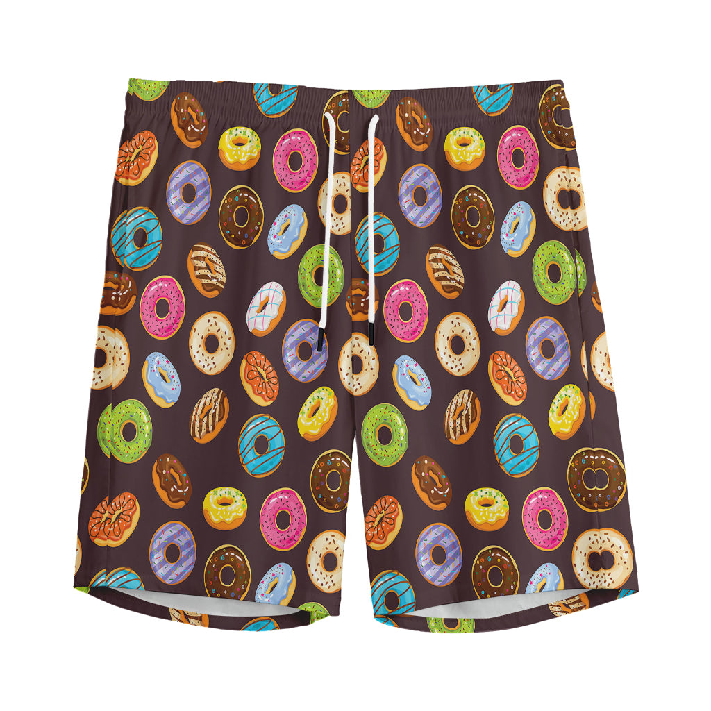 Colorful Donut Pattern Print Men's Sports Shorts