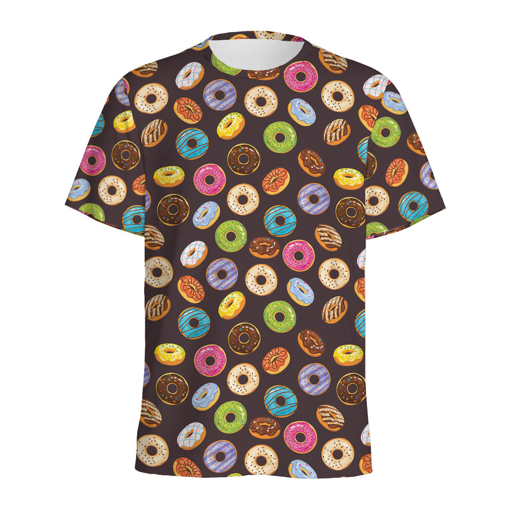 Colorful Donut Pattern Print Men's Sports T-Shirt