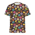 Colorful Donut Pattern Print Men's Athletic T-Shirt