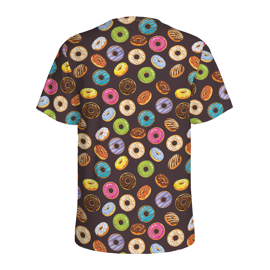 Colorful Donut Pattern Print Men's Sports T-Shirt