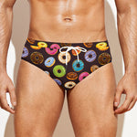 Colorful Donut Pattern Print Men's Swim Briefs