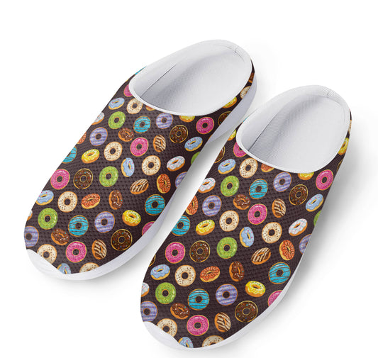 Colorful Donut Pattern Print Mesh Casual Shoes