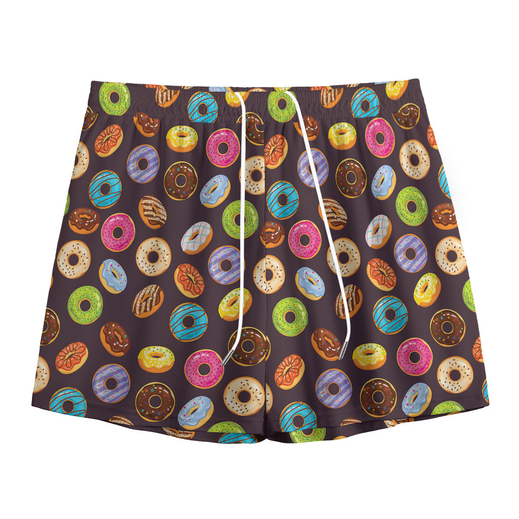 Colorful Donut Pattern Print Mesh Shorts