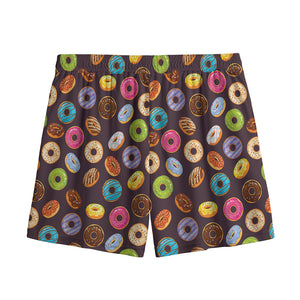 Colorful Donut Pattern Print Mesh Shorts