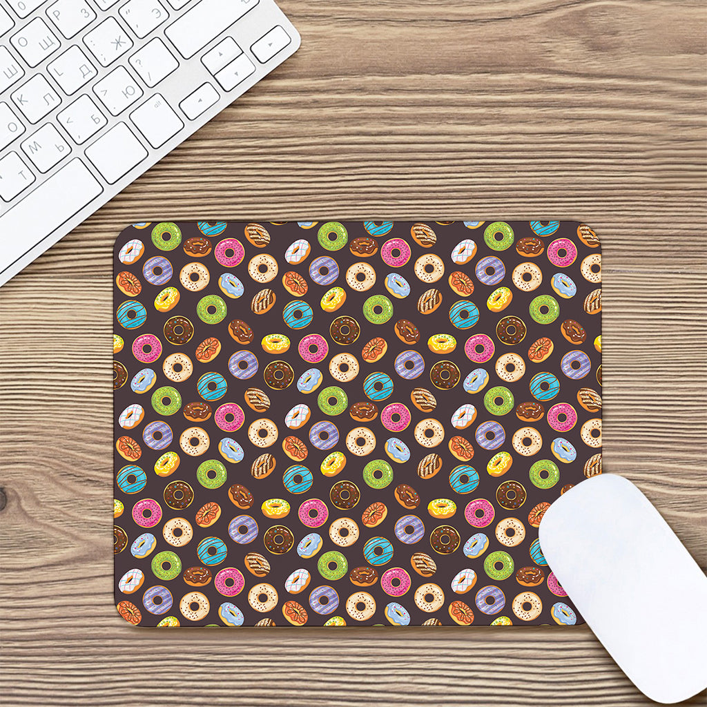 Colorful Donut Pattern Print Mouse Pad