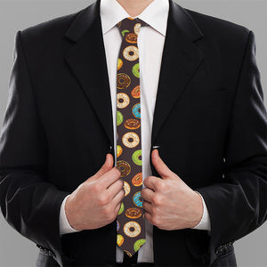 Colorful Donut Pattern Print Necktie