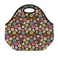 Colorful Donut Pattern Print Neoprene Lunch Bag
