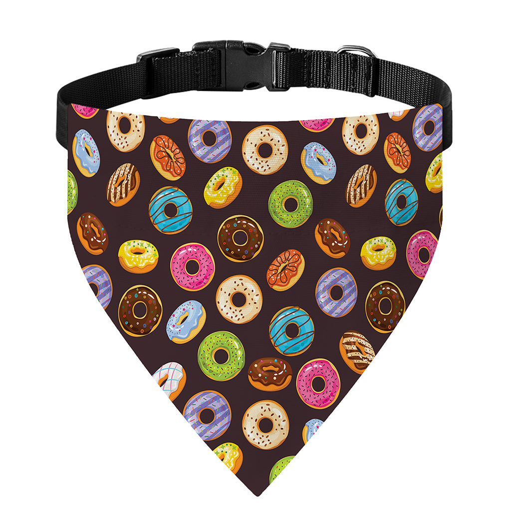 Colorful Donut Pattern Print Over The Collar Dog Bandana