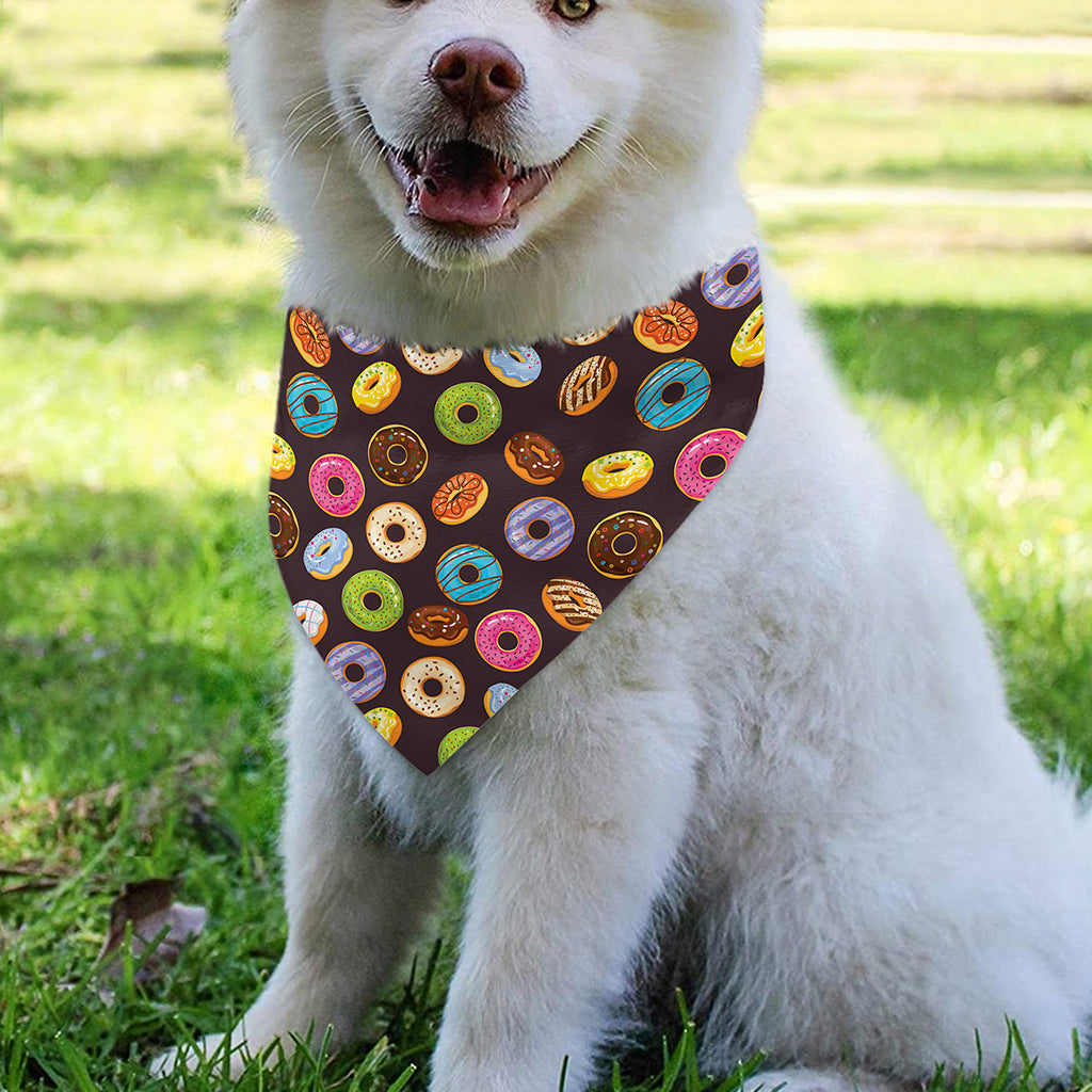 Colorful Donut Pattern Print Over The Collar Dog Bandana