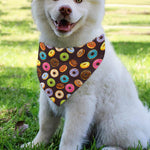 Colorful Donut Pattern Print Over The Collar Dog Bandana