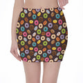 Colorful Donut Pattern Print Pencil Mini Skirt