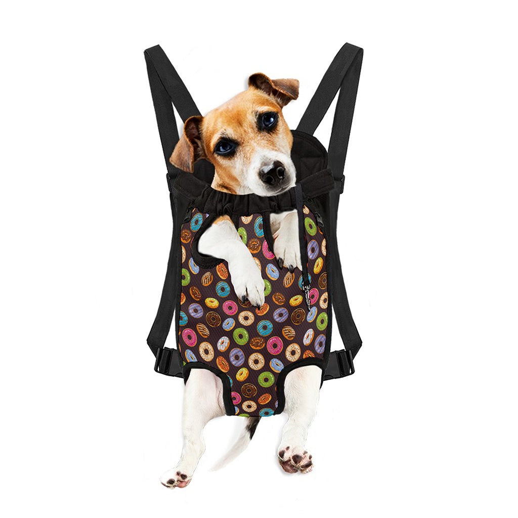 Colorful Donut Pattern Print Pet Carrier Backpack