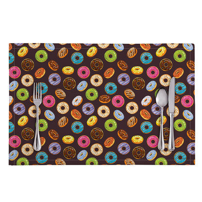 Colorful Donut Pattern Print Placemat