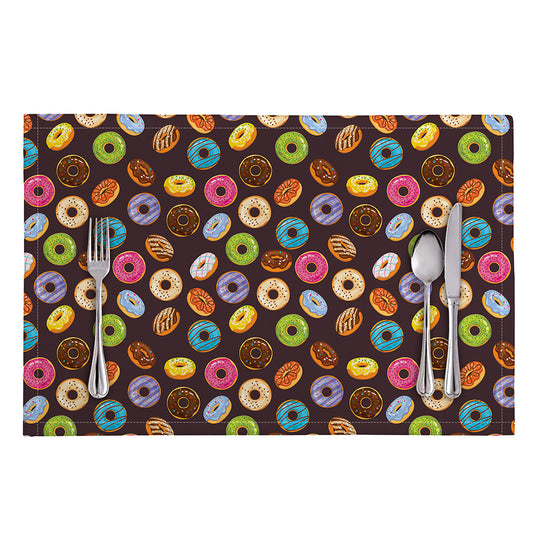 Colorful Donut Pattern Print Placemat