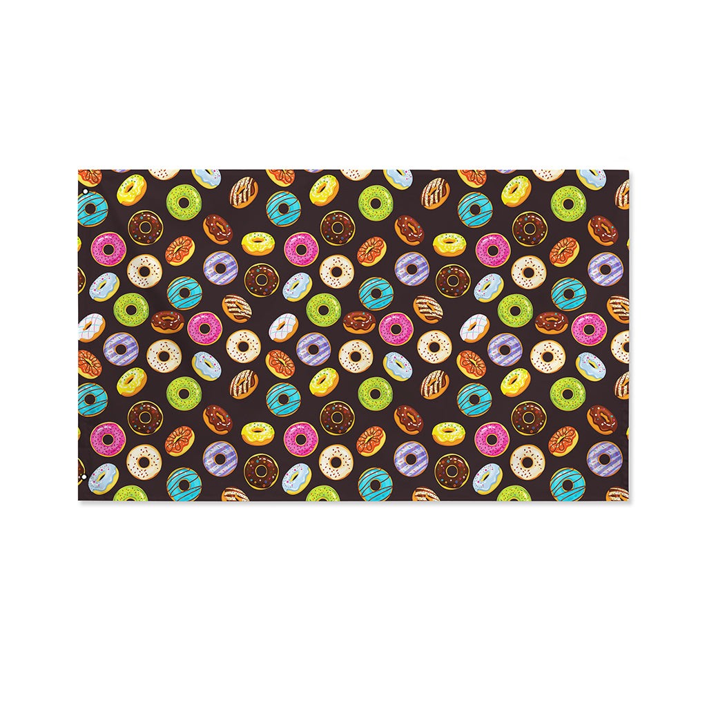 Colorful Donut Pattern Print Polyester Flag
