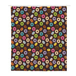Colorful Donut Pattern Print Polyester Shower Curtain