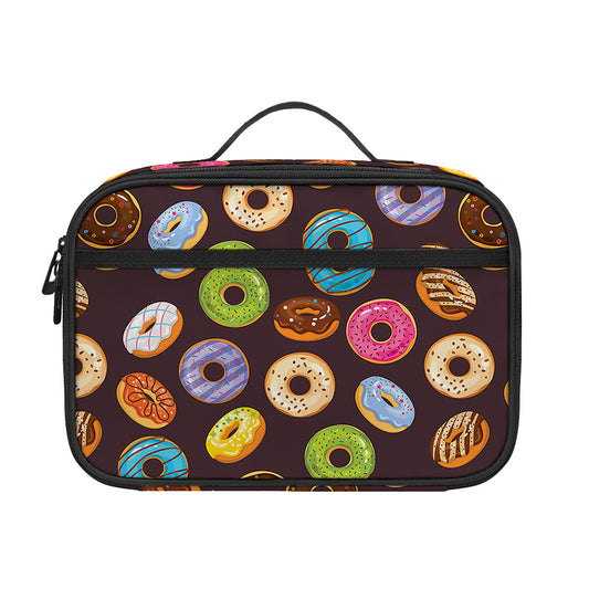 Colorful Donut Pattern Print Portable Lunch Bag