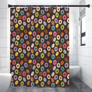 Colorful Donut Pattern Print Premium Shower Curtain