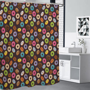 Colorful Donut Pattern Print Premium Shower Curtain