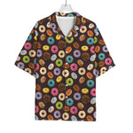 Colorful Donut Pattern Print Rayon Hawaiian Shirt