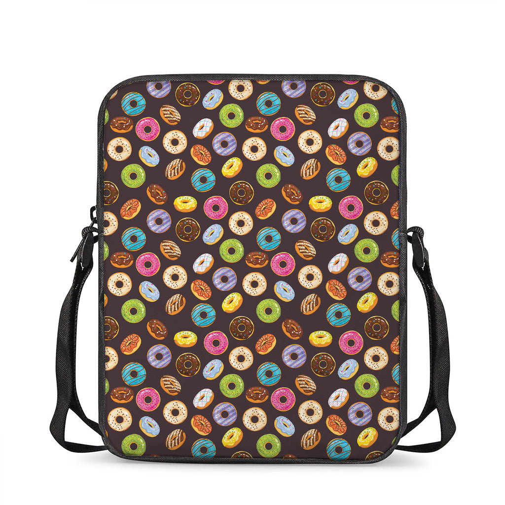 Colorful Donut Pattern Print Rectangular Crossbody Bag