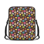 Colorful Donut Pattern Print Rectangular Crossbody Bag