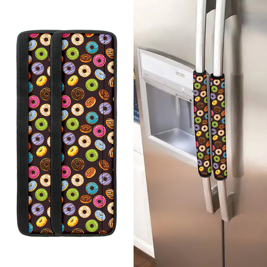 Colorful Donut Pattern Print Refrigerator Handle Covers