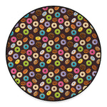 Colorful Donut Pattern Print Round Floor Mat