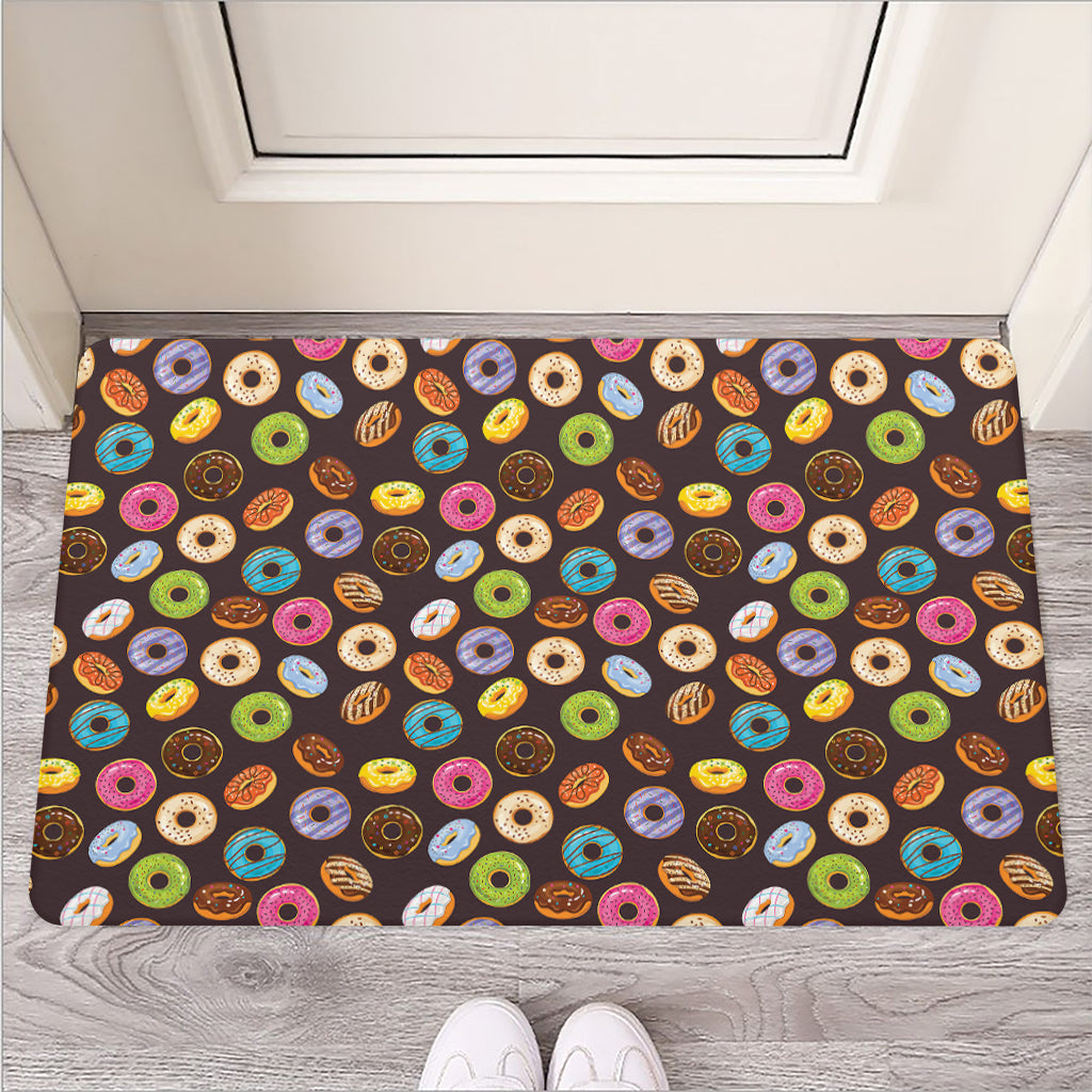 Colorful Donut Pattern Print Rubber Doormat