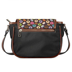 Colorful Donut Pattern Print Saddle Bag