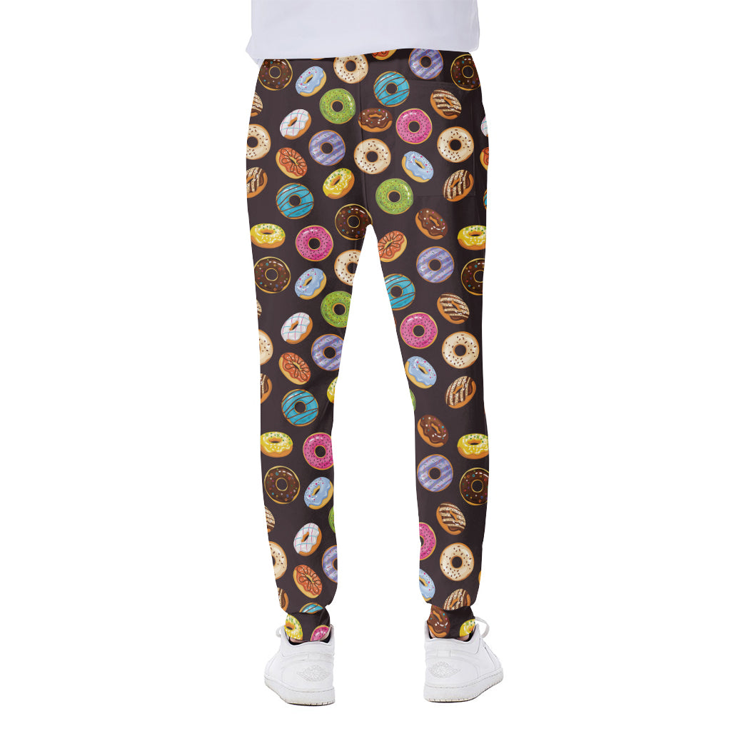 Colorful Donut Pattern Print Scuba Joggers