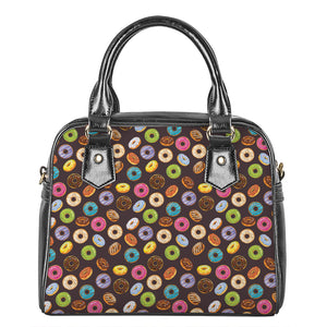 Colorful Donut Pattern Print Shoulder Handbag