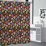 Colorful Donut Pattern Print Shower Curtain