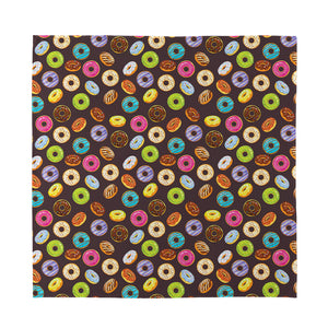 Colorful Donut Pattern Print Silk Bandana